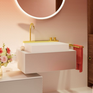 hansgrohe Avalegra AquaUnit 580/475 亮面金 一體式恆溫面盆組 22472990