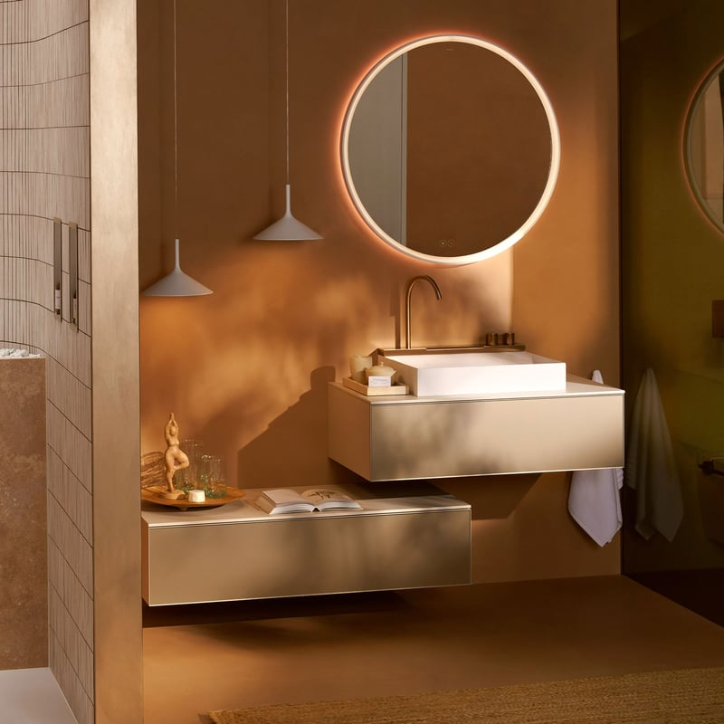 hansgrohe Avalegra AquaUnit 580/475 亮面金 一體式恆溫面盆組 22472990