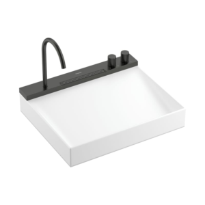 hansgrohe-avalegra-wandwaschtisch-mit-armatur-mit-1-hahnloch-b-58-t-475-cm-weiss-schwarz-chrom-gebuerstet--hg-22472340_4 hansgrohe Avalegra AquaUnit 霧面拉絲黑 一體式恆溫面盆組 22472340|產品圖 2