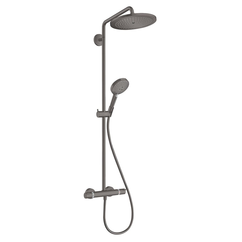 德國 hansgrohe Croma Select S 280 霧面拉絲黑 恆溫淋浴花灑套組 26890340