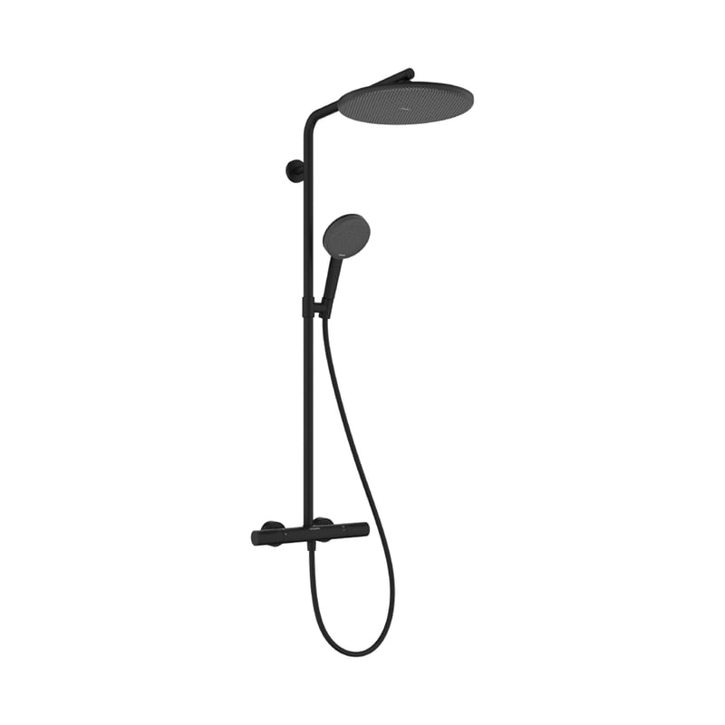 德國 hansgrohe Raindance Alive 300 霧面黑 節能恆溫淋浴花灑套組 24594670