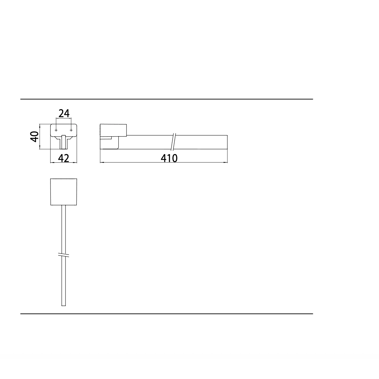 Emco Loft 鉻色 固定式毛巾桿 055000142 尺寸圖