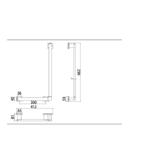 Emco Loft 鉻色 浴室L型安全扶手 057000106 尺寸圖