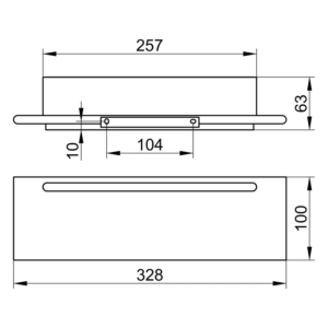 KEUCO EDITION 400 霧銀色淋浴置物架 含玻璃刮刀 328 mm 11559170000 原廠尺寸圖