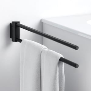Keuco Plan Black Selection 可旋轉 雙桿側邊毛巾桿 14918370000｜商品圖