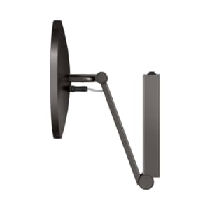 Keuco iLook_move 拉絲黑鉻 可伸縮 LED 照明 圓形化妝鏡 17612139004｜商品圖