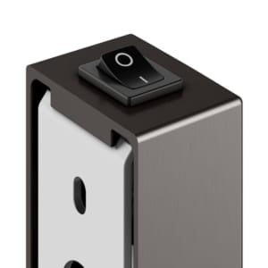 Keuco iLook_move 拉絲黑鉻 可伸縮 LED 照明 圓形化妝鏡 17612139004｜商品圖