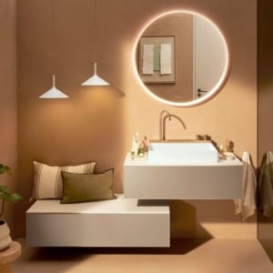 hansgrohe Avalegra AquaUnit 580/475 拉絲銅 一體式恆溫面盆組 22472140｜商品圖