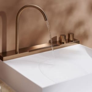 hansgrohe Avalegra AquaUnit 580/475 拉絲銅 一體式恆溫面盆組 22472140｜商品圖