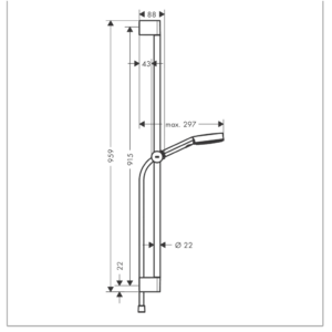 hansgrohe Pulsify Select S 105 尺寸圖