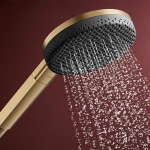 hansgrohe Raindance Alive Q 拉絲銅頂噴花灑恆溫淋浴套組 24580140｜商品圖
