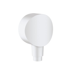 hansgrohe FixFit S 霧面白圓形淋浴出水接頭 (含逆止閥)｜商品圖
