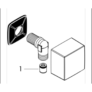 hansgrohe FixFit Square 霧面白方形淋浴出水接頭 (含逆止閥) 26455700 尺寸圖