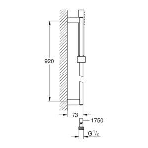 GROHE Euphoria Cube Stick 鉻色 淋浴升降桿組 單段出水 27700000