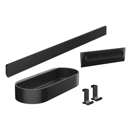 德國 hansgrohe WallStoris 霧面黑 橫桿配件套組 27967670｜商品圖