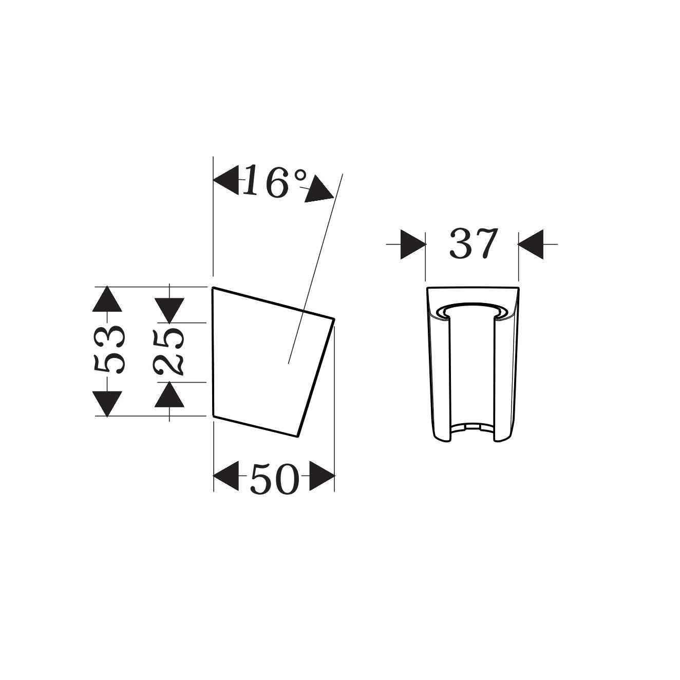 hansgrohe Porter S 鉻色 蓮蓬頭掛座 28331000 尺寸圖