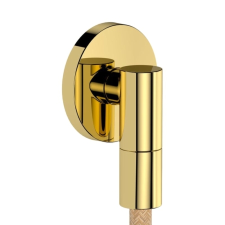 hansgrohe FixFit Fine S 亮面金圓形壁出水接頭 (含｜商品圖