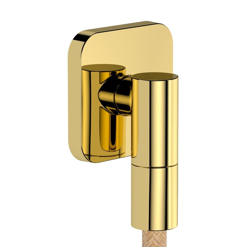 hansgrohe FixFit Fine Q 亮面金方形壁出水接頭 (含|商品圖 hansgrohe FixFit Fine Q 亮面金方形壁出水接頭 (含|商品圖