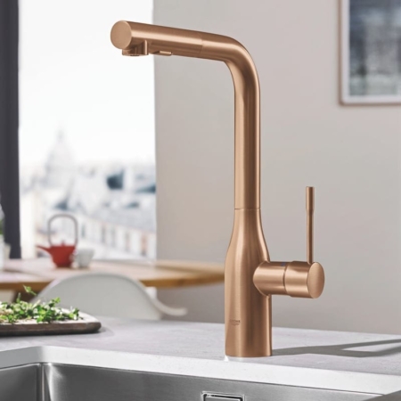 GROHE Essence 暖霧金 抽拉式廚房龍頭 30270DL0 商品圖