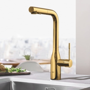 GROHE Essence 冷冽金 抽拉式廚房龍頭 30270GL0 商品圖