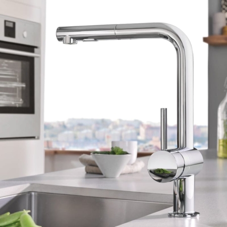GROHE Minta 鉻色 抽拉式廚房龍頭 30274000｜商品圖