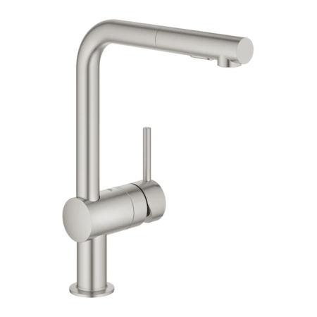 GROHE Minta 超鋼色 抽拉式廚房龍頭 30274DC0