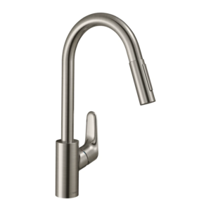 德國 hansgrohe Focus M41 240 不鏽鋼色 抽拉式雙水流廚房龍頭 31815800 原廠商品照