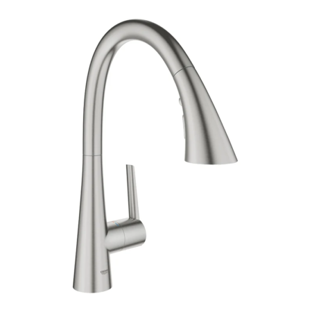 GROHE Zedra 超鋼色 抽拉式廚房龍頭 32294DC2