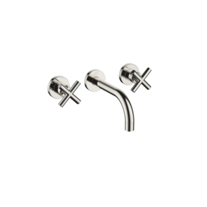 德國 Dornbracht TARA 鉑金壁掛式三孔面盆龍頭 十字把手 160 mm 36707892-08