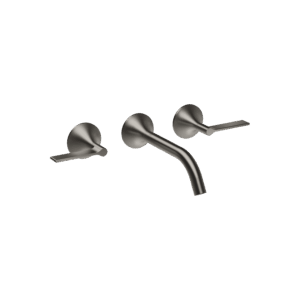 德國 Dornbracht VAIA 拉絲黑鉑金壁掛式三孔面盆龍頭 一字把手 190 mm 36712819-99