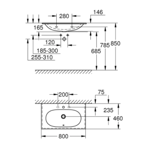 GROHE Essence 白色 面盆 80cm 3956700H