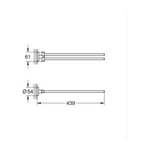 GROHE Start 墨霧黑 毛巾桿 41183AL0
