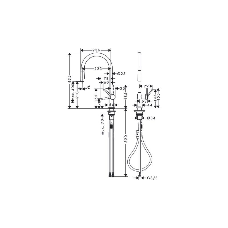 德國 hansgrohe Talis M54 鉻色 抽拉花灑廚房龍頭 210 雙出水 72800000 商品圖 德國 hansgrohe Talis M54 鉻色 抽拉花灑廚房龍頭 210 雙出水 72800000 商品圖
