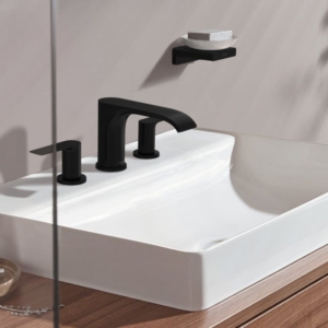 hansgrohe Vivenis 90 霧面黑 三孔面盆龍頭 75033｜商品圖