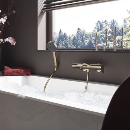 hansgrohe Vivenis 拉絲銅 外露式浴缸龍頭 7542014｜商品圖