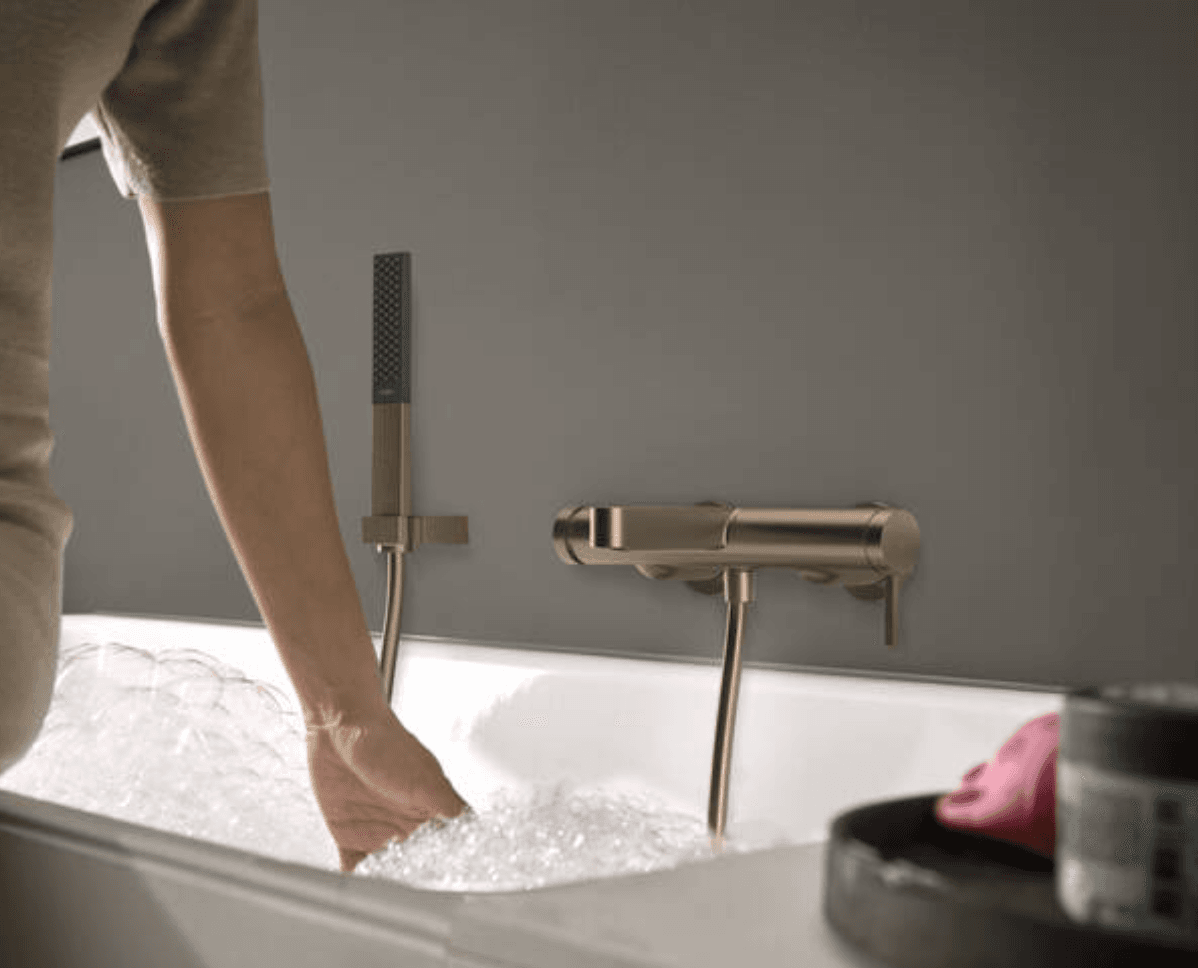 hansgrohe Finoris 拉絲銅 外露式浴缸龍頭 7642014｜商品圖