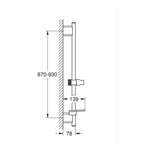 GROHE Rainshower SmartActive 淋浴升降桿 900mm 26603｜原廠尺寸圖