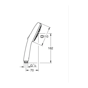 GROHE Tempesta Cube 110 三段出水手持蓮蓬頭 27572｜原廠尺寸圖