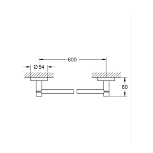 GROHE Essentials 毛巾桿 600mm 40366｜原廠尺寸圖